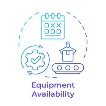 Equipment availability blue gradient concept icon Stock Illustration