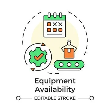 Equipment availability multi color concept icon Illustrazione stock