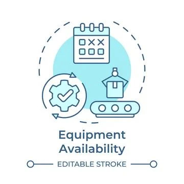 Equipment availability soft blue concept icon Illustrazione stock