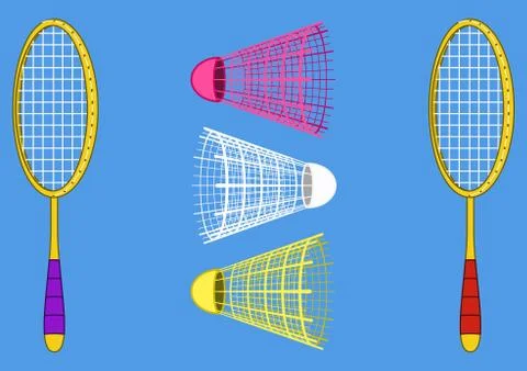Equipment for the badminton Stock Illustration