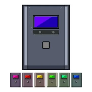 Equipment battery backup cartoon vector graphic Stock Illustration