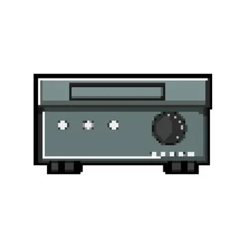 Equipment blu ray player pixel art vector illustration Stock Illustration