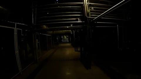 Equipment, cables and piping as found inside of a modern industrial power plant Stock Footage 73552938