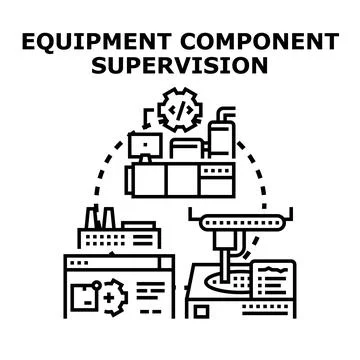 Equipment component supervision during manufacturing process Stock Illustration