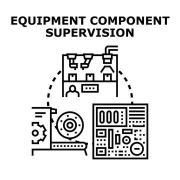Equipment component supervision producing control process Stock Illustration