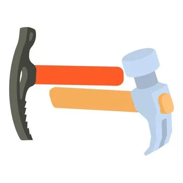 Equipment concept icon isometric vector. Modern ice ax and hammer nail puller 스톡 일러스트