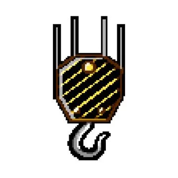 Equipment crane hook pixel art vector illustration Ilustração Stock