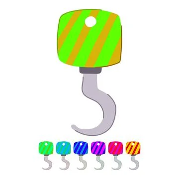 Equipment crane hook vector cartoon graphic Stock Illustration