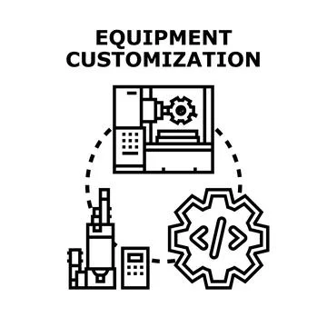 Equipment customization process with advanced programming technology Stock Illustration