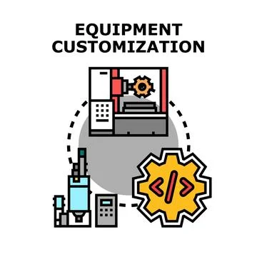 Equipment customization process with advanced programming technology Stock Illustration