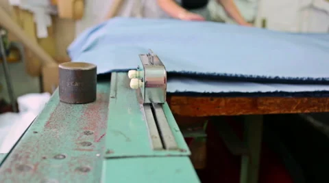 Equipment cuts the fabric Stock Footage 51444160