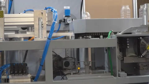 Equipment for dairy industry, fully automatic PET blow molding machine Stock Footage 103344876