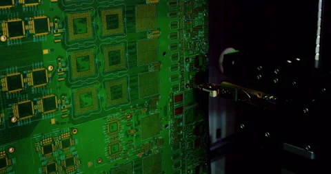 Equipment for diagnostics and testing of microchips and processors Stock Footage 332903955