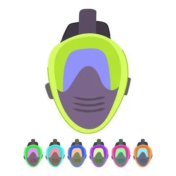 Equipment diving mask vector cartoon graphic Illustrazione stock