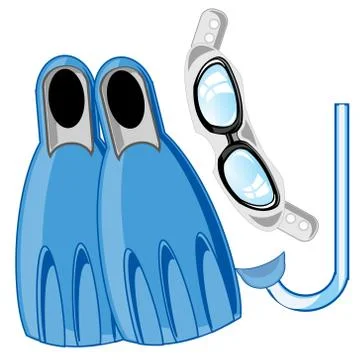 Equipment for diving under water Stock Illustration