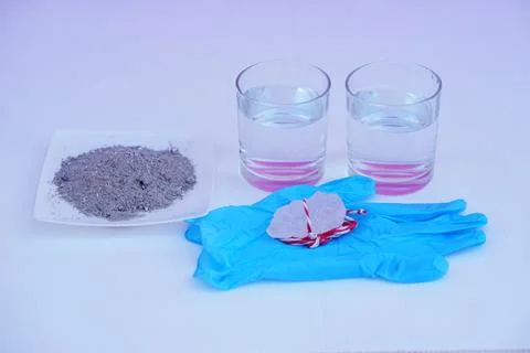 Equipment for doing science experiment about sedimentation Stock Photos