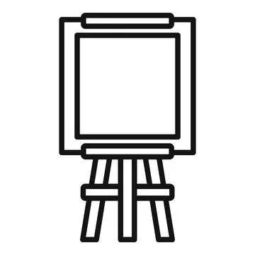 Wooden Easel For Painting And Drawing With A Blank Sheet Of Paper