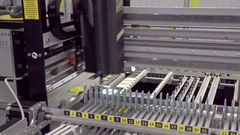Equipment for electronics production, automatic component installation 스톡 동영상 152664683