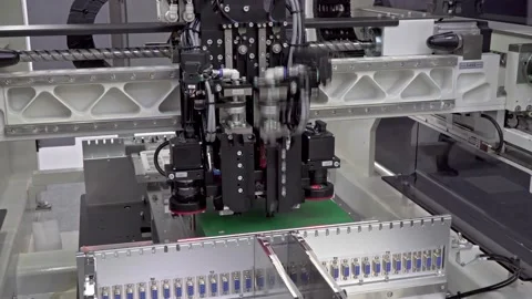 Equipment for electronics production, automatic component installation 스톡 동영상 152664710