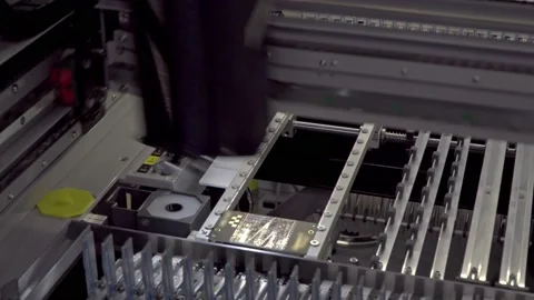 Equipment for electronics production, automatic component installation Stock Footage 158648147