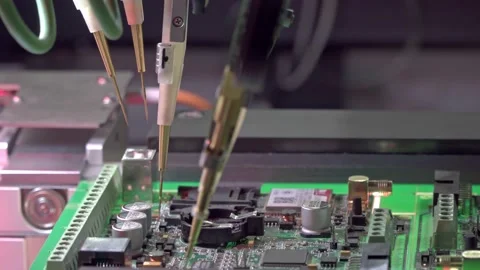 Equipment for electronics production Flying Probe Testsystem Stock Footage 158648179
