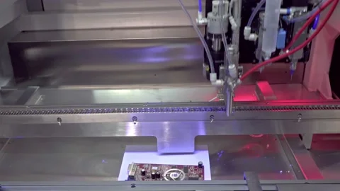Equipment for electronics production, system ofcoating and dispensing waterpr Stock Footage 152664593