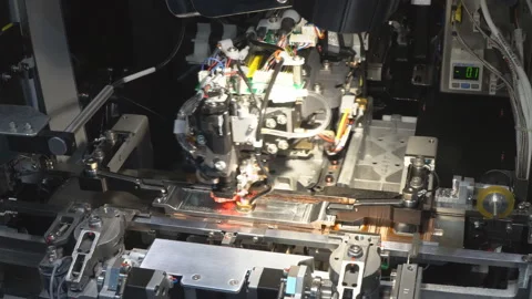 Equipment for electronics production,automatic chip production Stock Footage 106549238