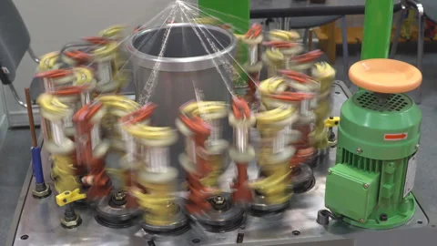 Equipment for electronics production,machine for weaving metal cable winding Stock Footage 111007794