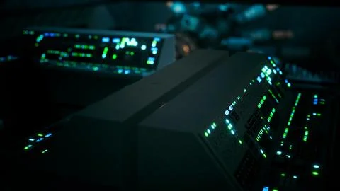 Equipment of empty central control room Stock Illustration