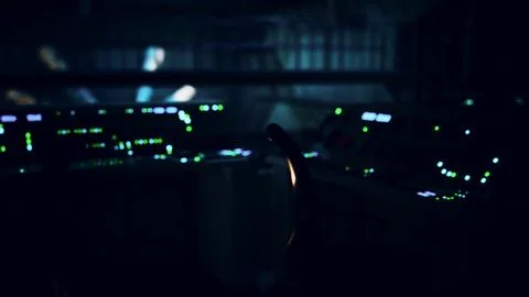 Equipment of empty central control room Stock Illustration