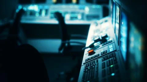 Equipment of empty central control room Stock Illustration