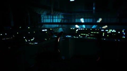 Equipment of empty central control room Stock Illustration