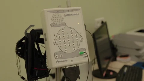 Equipment for an encephalogram  Stock Footage 82208216