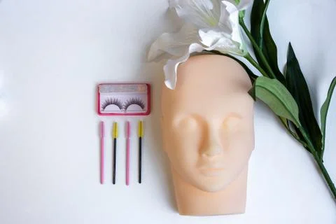 Equipment of eyelash extension , basic training eyelash extensiong 스톡 사진