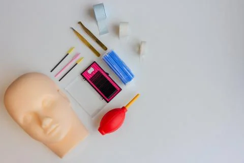 Equipment of eyelash extension , basic training eyelash extension Stock Photos