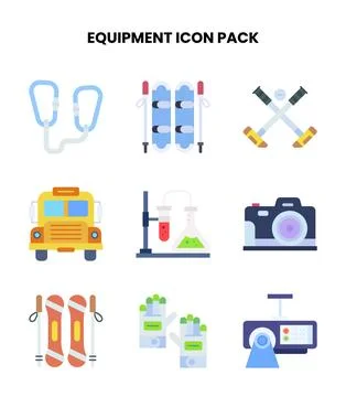 Equipment Flat UI Icons Pack Stock Illustration