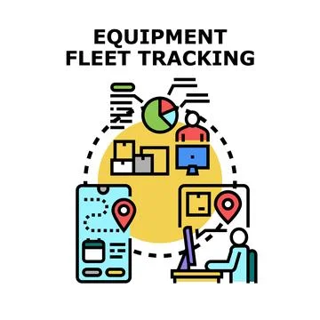 Equipment fleet tracking system managing logistics 库存插图