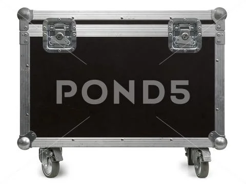 Equipment flight case with wheels Stock Photos