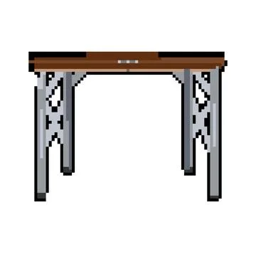 Equipment folding table pixel art vector illustration Stock Illustration