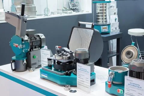 Equipment for grinding material samples to a finely dispersed state Stock Photos