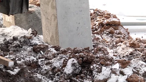 Equipment for installing piles in ground Stock Footage 160353481