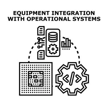 Equipment integrating with operational systems concept Stock Illustration