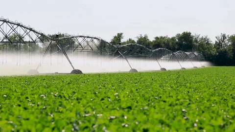 Equipment for irrigation of agricultural fields Stock Footage 77619835