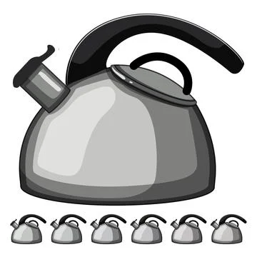 Equipment kettle kitchen cartoon vector graphic Stock Illustration
