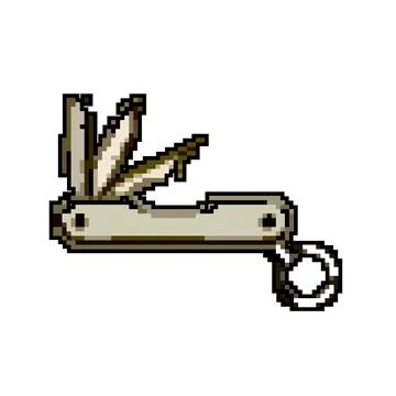 Equipment knife tool game pixel art vector illustration Stock Illustration