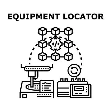 Equipment locator system managing inventory and robotic automation 스톡 일러스트
