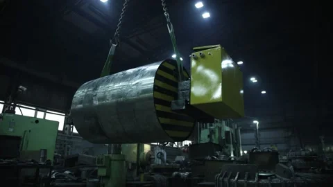 Equipment at the metal processing plant Stock Footage 161339848