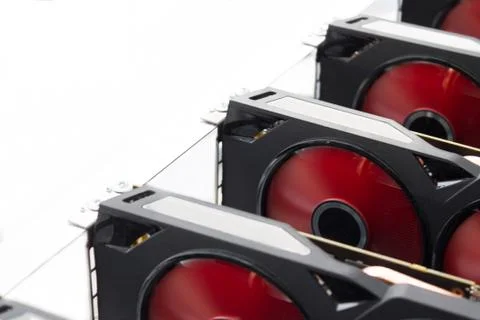 Equipment for Mining Crypt. Copy Space Fotos de archivo