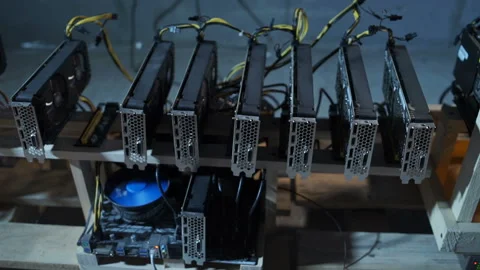 Equipment for mining crypto-currency Video stock 87726415