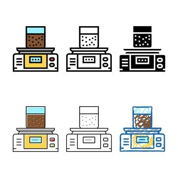 Equipment mix for soil testing and weight measuring color icon vector Stock Illustration